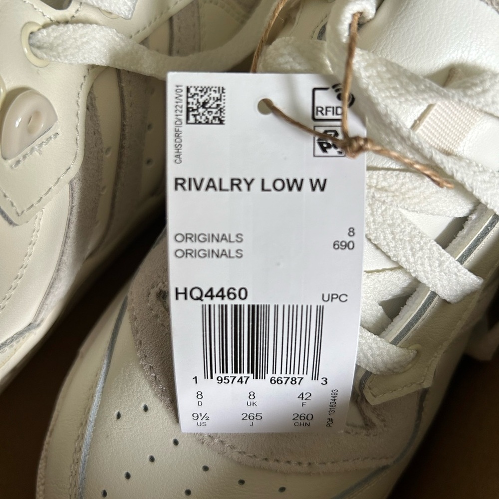 adidas Women’s White/Off-White Court-Style Sneaker - Picture 3 of 5